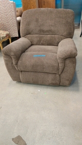 Brown Cloth Swivel Rocking Recliner