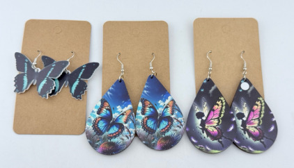 (3) Fashion Butterfly Earrings