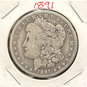 1891 Morgan Dollar Coin, United States, Silver Composition