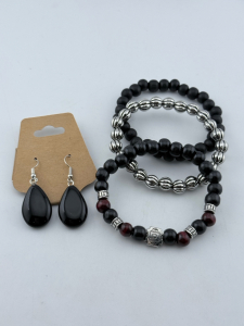 (3) Boho Bracelets & (1) Natural Stone Earrings