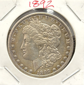 1892 Morgan Dollar, San Francisco Mint, 90% Silver