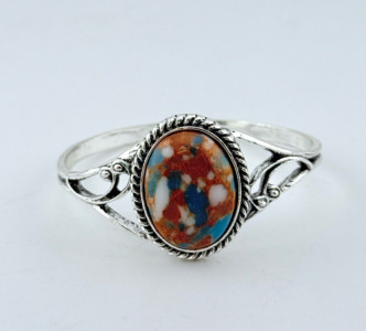 (1) Large Oyster Copper Turquoise Bracelet