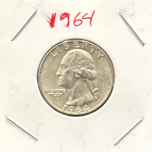 1964 Washington Quarter, U.S. Mint, 90% Silver Composition