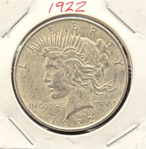 1922 United States Peace Dollar, Silver Coin, Philadelphia Mint