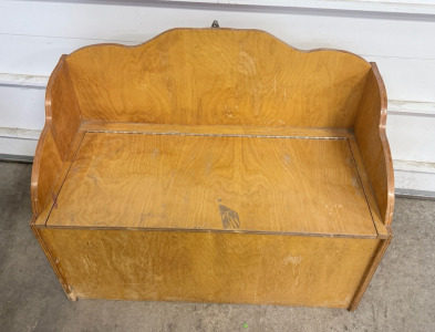 (1) Wooden Toy Chest 37.5&rdquo; x 18.5&rdquo; x 30&rdquo;