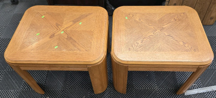 (2) 90s Wood Side Tables - 22"D x 26"L x 21"H