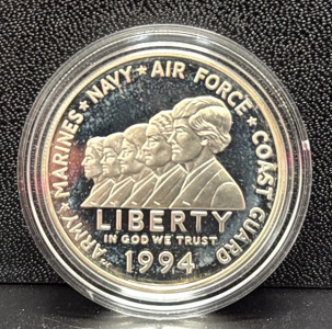 1994 US Mint Women in Military Service Memorial Silver Dollar Coin