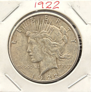 1922 United States Peace Dollar, Silver Composition, One Dollar Coin