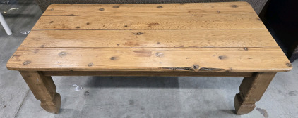 Stained Wood Coffee Table - 47&frac34;"L x 22"D x 17&frac34;"H