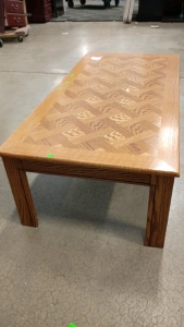 Late 80s-Early 90s Medium Size Coffee Table Amber Stain 48x24x15