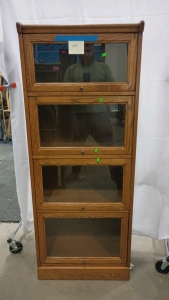 Wood Managerie Glass Cabinet Medium Stain 61x24x12