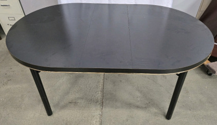 Adjustable Size Black Rounded Table - 58&frac34;"L x 35⅝"D x 29&frac14;"H