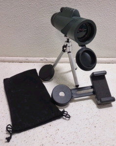 A Small (Green) Spotting Scope w/ Adjustable Phone Holder