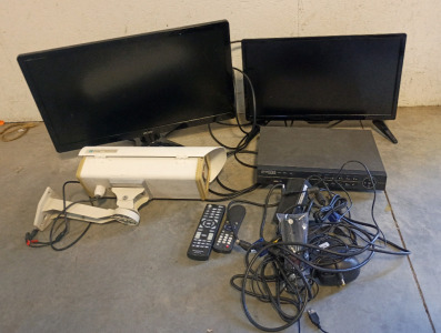 (2) Computer Monitors, CCTV Camera, Remotes & More!