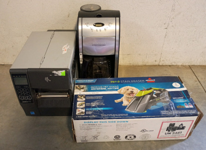 Cuisinart Coffee Maker, Pet Stain Eraser, And Zebra Printer
