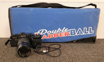 Double Ladder Ball Yard Game And Mamiya ZE-2 Film Camera With An Additional Lense (Some Film Included)
