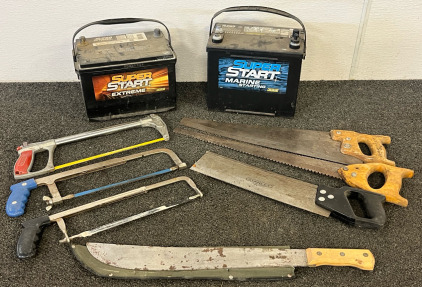 Super Start Marine Starting Battery, Super Start Extreme car battery, Handsaws & Machete Knife
