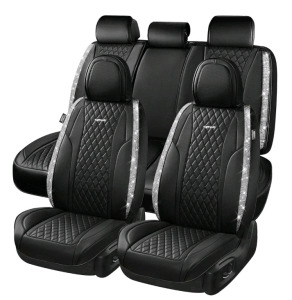 Bling Leather Car Seat Covers & Black Nappa Leather Calfskin Seat Cushioned Protector, Waterproof Anti-Slip Universal Fit SUV Truck Sedan, Glitter Sparkly Shining Rhinestone, Silver Diamond,748-569 Rear Left Driver Side Power Window Lift Regulator And Mot
