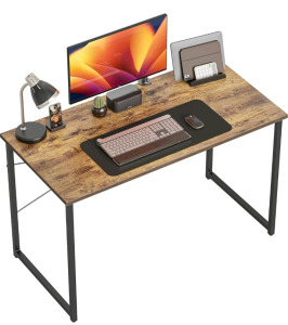 CubiCubi Computer Desk, 47 Inch Home Office Small Desk, Modern Simple Style PC Table For Home, Office, Study, Writing, Walnut, And A Carpet Friendly Chair Mat!