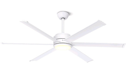 (1) BECLOG Outdoor Ceiling Fan With Light, 60" Ceiling Fans With Remote Indoor Outdoor DC Motor, (1) Artificial Monstera Deliciosa Plant 5FT - Faux Tropical Palm Tree With Tall Black Planter - Fake Swiss Cheese Floor Plant In Pot - Artificial Tree For Hom