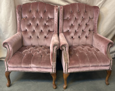 (2) Pink Vintage Armchairs