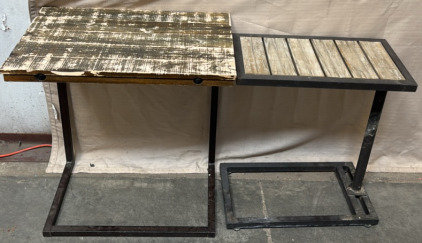 (2) Vintage Sidetables / 24&rdquo; L x 16&rdquo; W x 26&rdquo; H / 12&rdquo; L x 21&rdquo; W x 22&rdquo; H