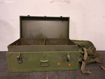 Large Antique Military Chest & Duffle Bag