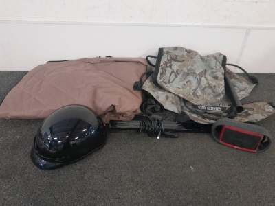 Bell Helmet, K&H 6ft x 6.5ft Dog Bed For Car, Antenna, EcoxGear Speaker & Air Chair