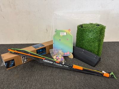 Onebass Fishing Rod, Axle Shaft, (2) Artificial Grass Dog Pads and More!