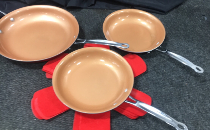 Red Copper Pan Set