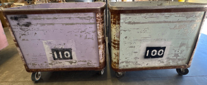 Industrial Metal Rolling Bins - 29x36x34&rdquo;