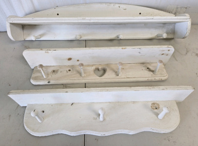 (3) Wood Wall Mounted Coat Racks