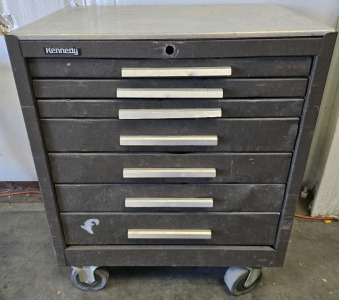Vintage Kennedy Rolling Tool Cabinet w/Assortment Of Tools