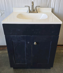 Project Source 24in (2)pc Deep Blue Single Sink Bathroom Vanity