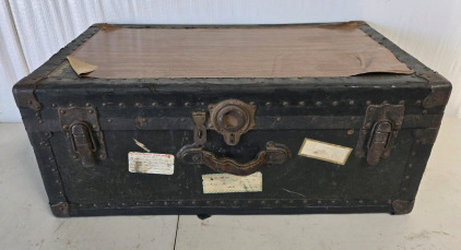Antique Trunk With Costumes & Props