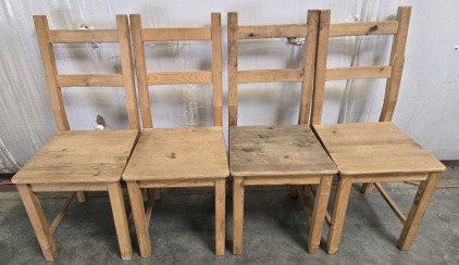 (4) Homemade Wood chairs