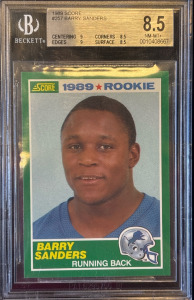 1989 Barry Sanders Rookie Running Back Collectable Sport Card &ldquo;Unable To Authenticate&rdquo;