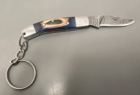 Hand Made Damascus Steel Folding Pocket Knife Keychain By Hunting Hawk Inc