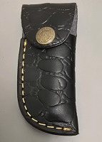Hand Made Damascus Pocket Knife By Hunting Hawk Inc With Leather Sheath - 5