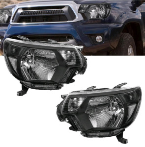 (1) Headlight Assemblies Compatible With 2012 2013 2014 2015 Toyota Tacoma 12 13 14 15 Tacoma Headlights Headlamp[ DOT And SEA][Halogen Type][Passenger & Driver Side] Black Housing Clear, (1) BEIQITONG Nappa Leather Leopard Print Car Seat Covers For SUV, 