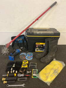 Stanley Pro Mobile Tool Chest, Kobalt Brushless Grinder, Tie Down Straps, Muck Boots, Garden Weasel & More