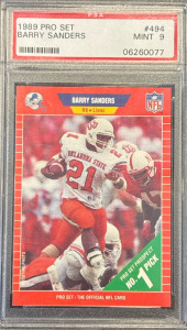 Barry Sanders Detroit Lions 1989 Pro Set RC #494 Topps Trading Card