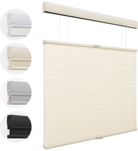 (4) Brand New MiLin Cordless Cellular Shades Top Down Bottom Up Color-Matched Light Filtering Cellular Window Blinds for Windows Honeycomb Design Blinds & Shades (Light Filtering Creamy, 23" W x 64" H)