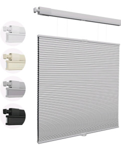 (2) MiLin Cordless Cellular Shades Top Down Bottom Up Color-Matched Light Filtering Cellular Window Blinds for Windows Honeycomb Design Blinds & Shades Blackout Grey, 27" W x 64" H And (2) MiLin Cordless Cellular Shades Top Down Bottom Up Color-Matched Li