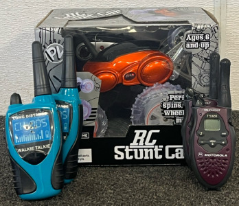 RV Stunt Car, Set Of Motorola Talkabout Walkie-Talkies & Set Of Long Distance Walkie-Talkies