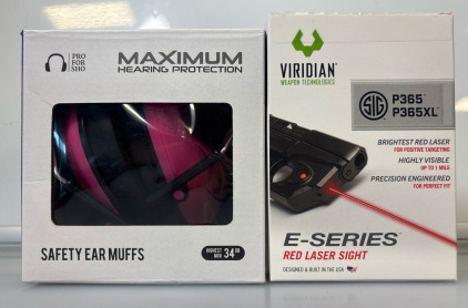 Brand New! Maximum Hearing Protection Size Small Includes Viridian E-Series Red Laser Sight