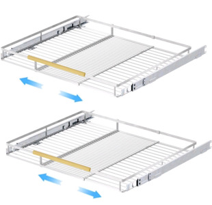 Expandable Pull Out Sliding Drawers for Cabinets, Heavy Duty Slide Out Cabinet Organizer Basket, Pullout Pantry Shelves for Kitchen, Under Sink, Wardrobe, 10.1&ldquo;-16.4" W x 22.5" D, Set of 2 And Expandable Pull Out Sliding Drawers for Cabinets, Heavy Duty S