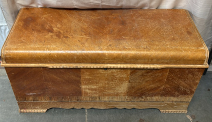 Vintage Wooden Chest / 18&rdquo; L x 46&rdquo; W x 23&rdquo; H