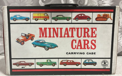 Antique 1966 Mattel Miniature Cars Carrying Case Filled With Cars