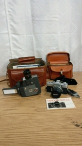 Yashica U-Matic Handheld 8mm Video Camera and Minolta SRT101 Camera